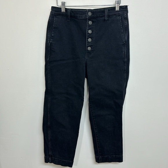 Madewell Tapered Jeans‎ in Washed Black Button Front Edition 28 - Picture 2 of 6
